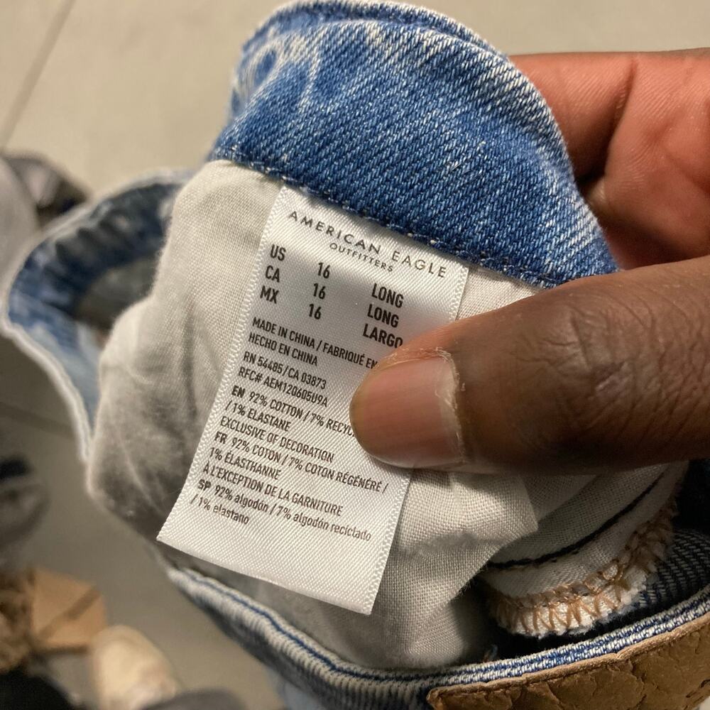 Y2K American eagle ripped baggy jeans 34x32 - Picture 5 of 6